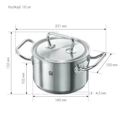 Zwilling Kochtopf 16 Cm, 18/10 Edelstahl -Küchenzauber Verkauf 40913 160 0 3